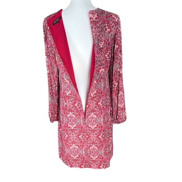 Silk Nanette Lepore Pink Patterned Dress Size 6 - Picture 7 of 10